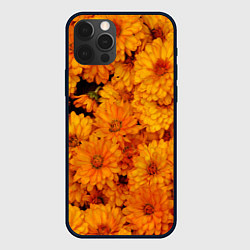 Чехол для iPhone 12 Pro Max Фон из желтых цветов, цвет: 3D-черный