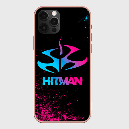 Чехол iPhone 12 Pro Max Hitman - neon gradient / 3D-Светло-розовый – фото 1