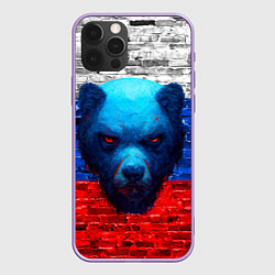Чехол для iPhone 12 Pro Max Русский медведь арт, цвет: 3D-сиреневый