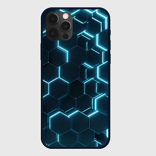 Чехол iPhone 12 Pro Max Сияние сот / 3D-Черный – фото 1