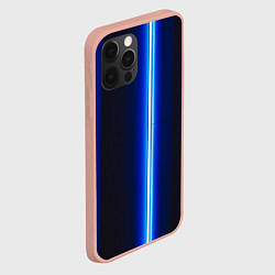 Чехол для iPhone 12 Pro Max Неоновое синее свечение, цвет: 3D-светло-розовый — фото 2