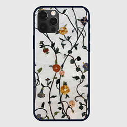 Чехол для iPhone 12 Pro Max Каменные цветы, цвет: 3D-черный