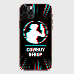 Чехол для iPhone 12 Pro Max Символ Cowboy Bebop в стиле glitch на темном фоне, цвет: 3D-светло-розовый