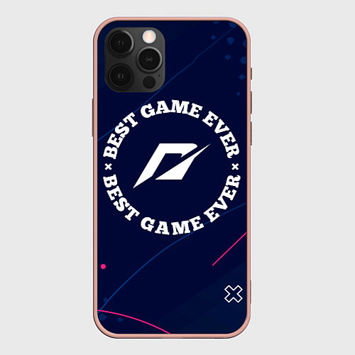 Чехол iPhone 12 Pro Max Символ Need for Speed и надпись best game ever / 3D-Светло-розовый – фото 1