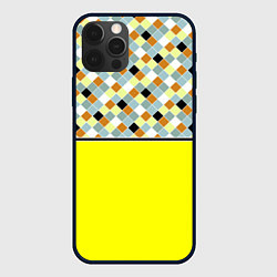Чехол для iPhone 12 Pro Max Желтый неоновый комбинированный узор, цвет: 3D-черный