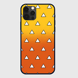 Чехол для iPhone 12 Pro Max Оранжевое кимоно с треугольниками - Зеницу клинок, цвет: 3D-черный