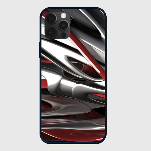 Чехол iPhone 12 Pro Max Блестящие фигуры / 3D-Черный – фото 1