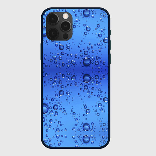 Чехол iPhone 12 Pro Max Капли воды - текстура / 3D-Черный – фото 1