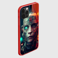 Чехол для iPhone 12 Pro Max Девушка - киборг, цвет: 3D-красный — фото 2