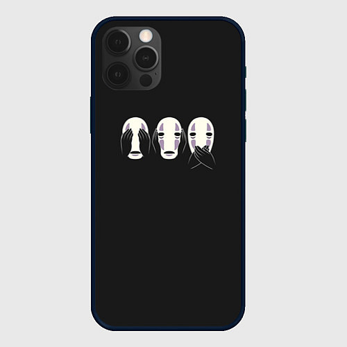 Чехол iPhone 12 Pro Max Каонаси-Безликий / 3D-Черный – фото 1