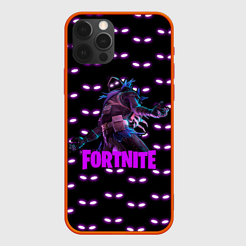 Чехол iPhone 12 Pro Max Fortnite raven - глаза / 3D-Красный – фото 1
