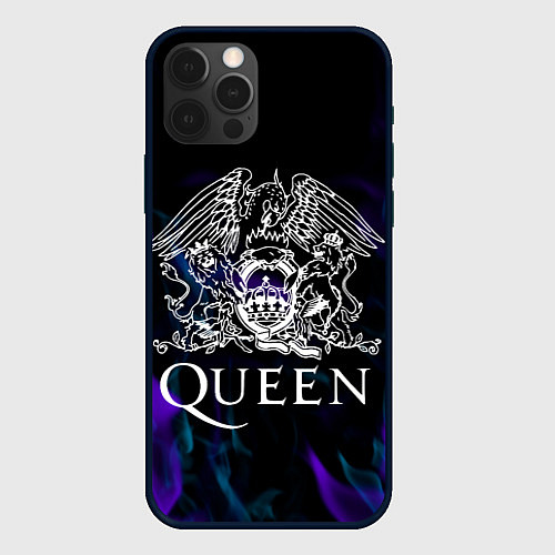 Чехол iPhone 12 Pro Max Queen пламя неон / 3D-Черный – фото 1