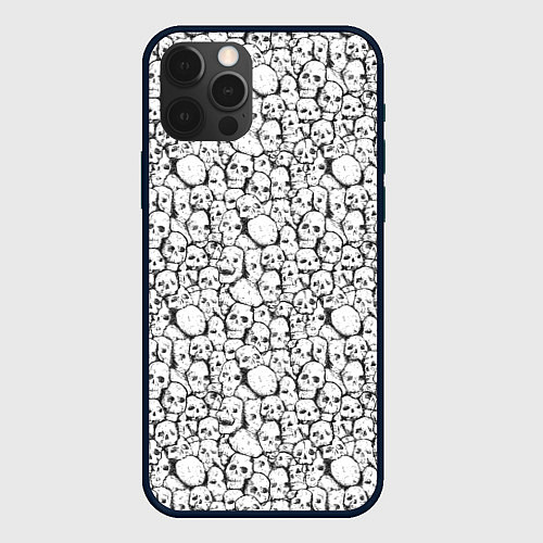 Чехол iPhone 12 Pro Max Череп бесформенный / 3D-Черный – фото 1