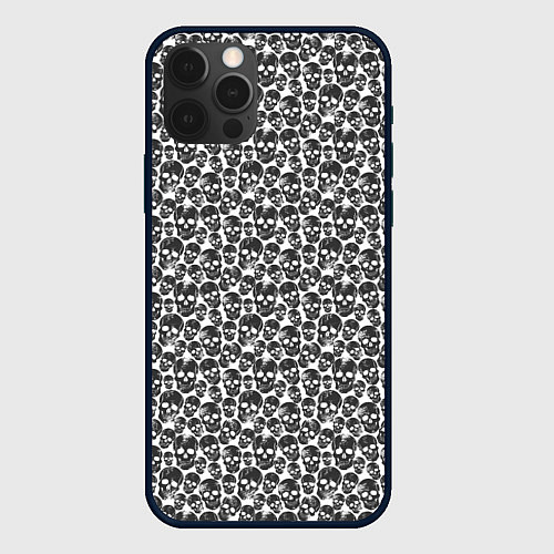 Чехол iPhone 12 Pro Max Череп со скулами / 3D-Черный – фото 1