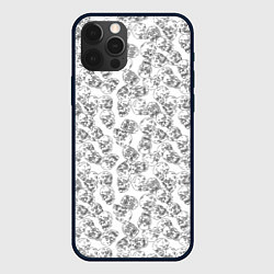 Чехол iPhone 12 Pro Max Череп штрихованный