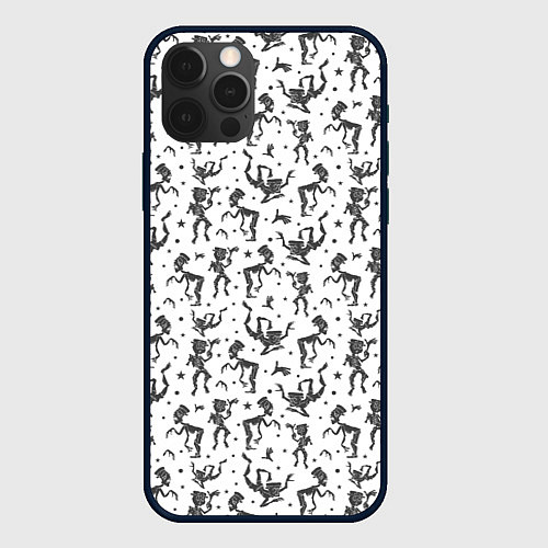 Чехол iPhone 12 Pro Max Скелетон в шляпе / 3D-Черный – фото 1