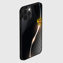 Чехол для iPhone 12 Pro Max Герб РФ киберпанк, цвет: 3D-черный — фото 2