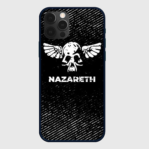 Чехол iPhone 12 Pro Max Nazareth с потертостями на темном фоне / 3D-Черный – фото 1