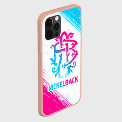 Чехол для iPhone 12 Pro Max Nickelback neon gradient style, цвет: 3D-светло-розовый — фото 2