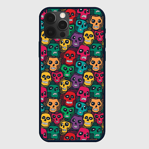 Чехол iPhone 12 Pro Max Череп с глазами / 3D-Черный – фото 1