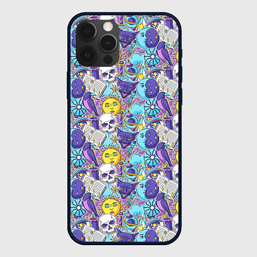 Чехол iPhone 12 Pro Max Череп и солнце / 3D-Черный – фото 1