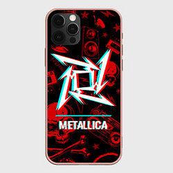 Чехол iPhone 12 Pro Max Metallica rock glitch