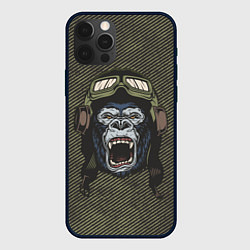 Чехол для iPhone 12 Pro Max Горилла-пилот, цвет: 3D-черный