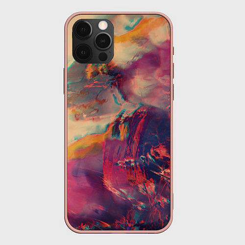Чехол iPhone 12 Pro Max Множество красок - Розовый, красный, жёлтый / 3D-Светло-розовый – фото 1