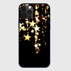 Чехол для iPhone 12 Pro Max Золотые праздничные звезды, цвет: 3D-черный