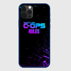 Чехол для iPhone 12 Pro Max Critical ops neon, цвет: 3D-тёмно-синий