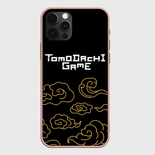 Чехол iPhone 12 Pro Max Tomodachi Game anime clouds / 3D-Светло-розовый – фото 1