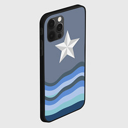Чехол для iPhone 12 Pro Max Звезда на сером фоне волна, цвет: 3D-черный — фото 2
