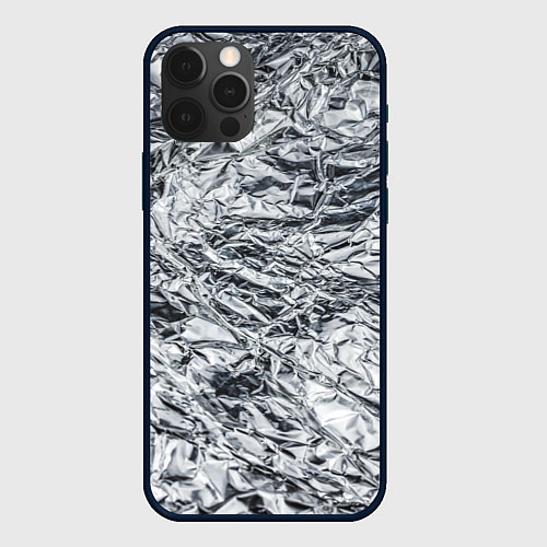 Чехол iPhone 12 Pro Max Фольга и серебро в модном дизайне / 3D-Черный – фото 1