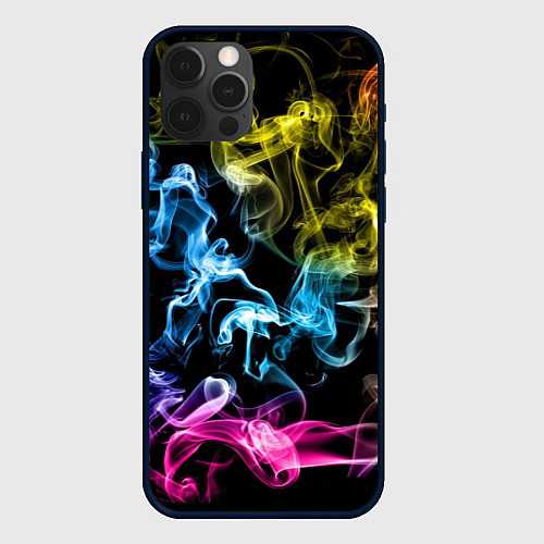 Чехол iPhone 12 Pro Max Эйфория в дыму / 3D-Черный – фото 1