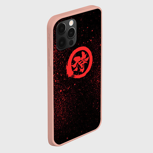 Чехол iPhone 12 Pro Max Красный бархат / 3D-Светло-розовый – фото 2