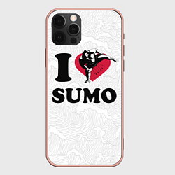 Чехол для iPhone 12 Pro Max I love sumo fighter, цвет: 3D-светло-розовый