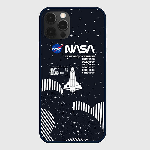 Чехол iPhone 12 Pro Max Nasa - облака звёзды / 3D-Черный – фото 1