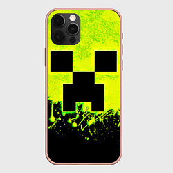 Чехол для iPhone 12 Pro Max Creeper neon, цвет: 3D-светло-розовый