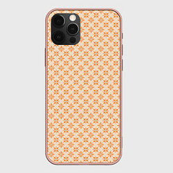 Чехол iPhone 12 Pro Max Оранжевые геометрические цветы