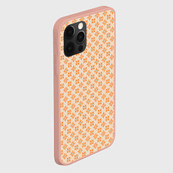 Чехол для iPhone 12 Pro Max Оранжевые геометрические цветы, цвет: 3D-светло-розовый — фото 2