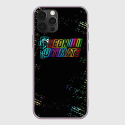 Чехол для iPhone 12 Pro Max Minecraft neon ultimate, цвет: 3D-серый