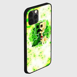 Чехол для iPhone 12 Pro Max Minecraft creeper green, цвет: 3D-черный — фото 2