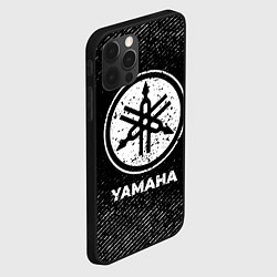 Чехол для iPhone 12 Pro Max Yamaha с потертостями на темном фоне, цвет: 3D-черный — фото 2