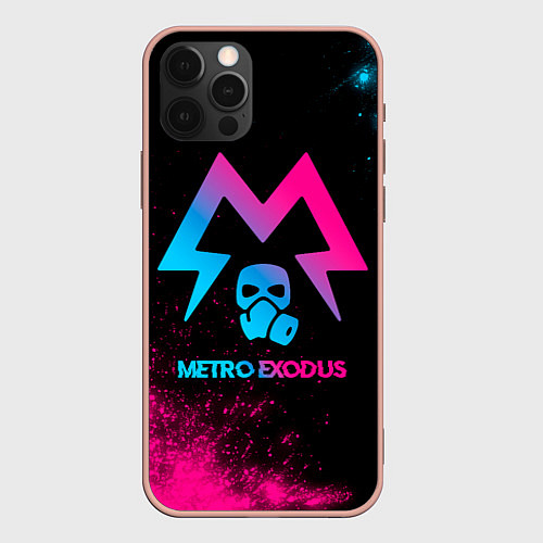 Чехол iPhone 12 Pro Max Metro Exodus - neon gradient / 3D-Светло-розовый – фото 1