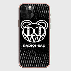 Чехол iPhone 12 Pro Max Radiohead с потертостями на темном фоне