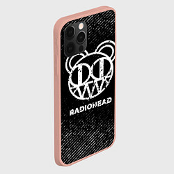 Чехол для iPhone 12 Pro Max Radiohead с потертостями на темном фоне, цвет: 3D-светло-розовый — фото 2