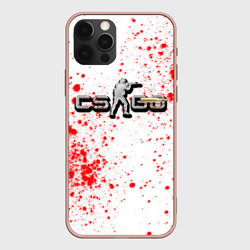 Чехол iPhone 12 Pro Max Counter Strike bullet / 3D-Светло-розовый – фото 1