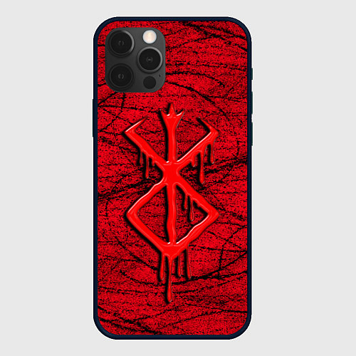 Чехол iPhone 12 Pro Max Berserk red smudges / 3D-Черный – фото 1