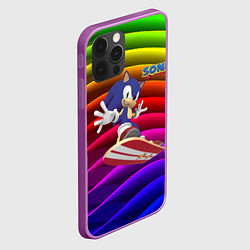 Чехол для iPhone 12 Pro Max Sonic - hedgehog - skateboarding - bands, цвет: 3D-сиреневый — фото 2