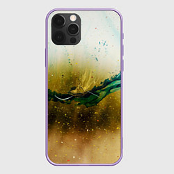 Чехол для iPhone 12 Pro Max Абстрактные блёстки, тени и краски, цвет: 3D-сиреневый